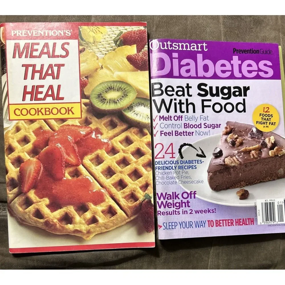 Set Of 2 Prevention Cookbooks/Magazines: Meals That Heal & Beat Sugar With Food‎